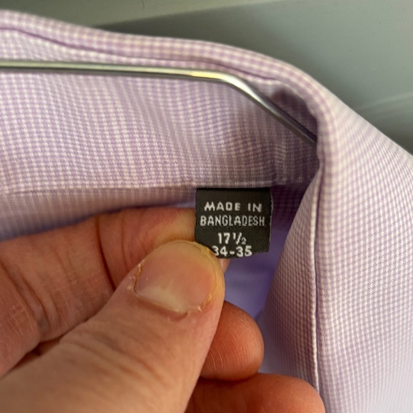 Kenneth Cole Reaction Lavender Dress Shirt; 17.5/ 34-35/ Regular Fit - Picture 4 of 5